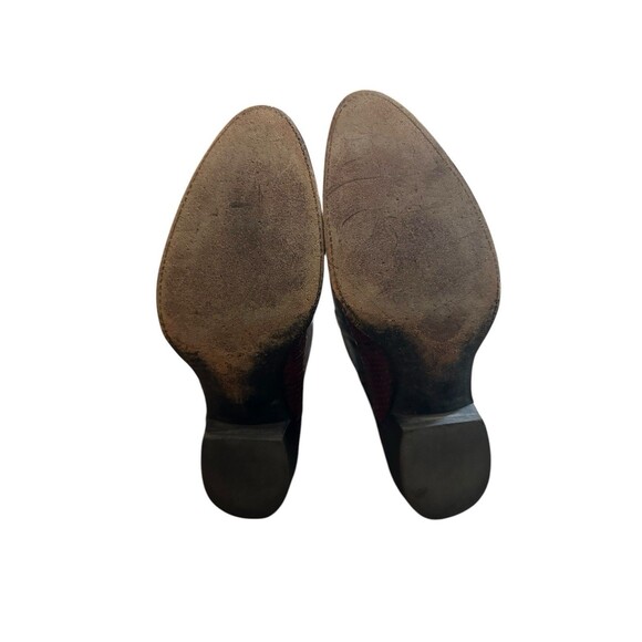 VTG J. Chisholm Western Cowboy Boots Red & Black Snakeskin Mens 9.5D USA 43535 - Picture 7 of 16